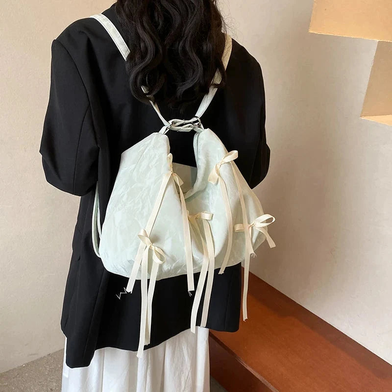 Small Ribbon Leather Shoulder Handbags — vista completa