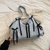 Small Ribbon Leather Shoulder Handbags — vista posteriore