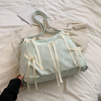 Small Ribbon Leather Shoulder Handbags — dettaglio