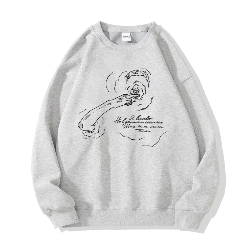 Smoking Portrait Graphic Hoodie — dettaglio della stampa