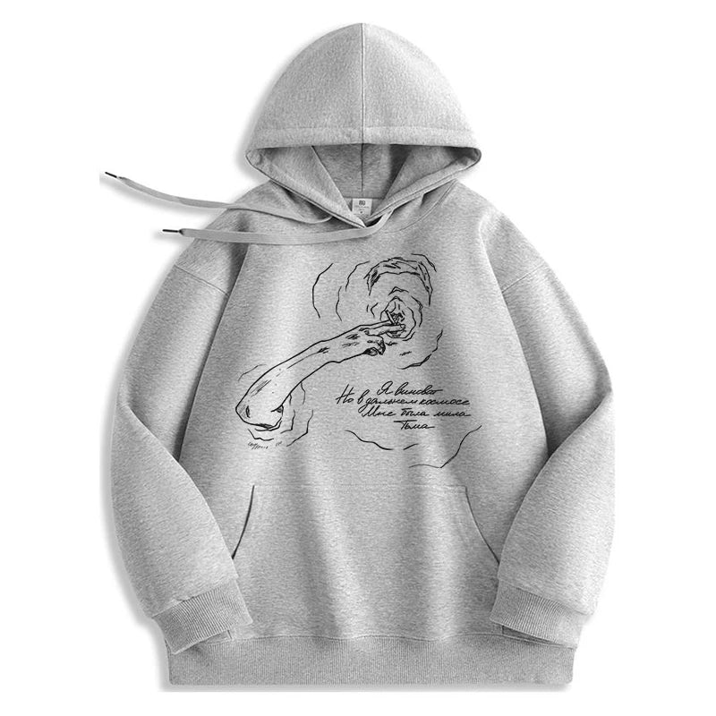 Smoking Portrait Graphic Hoodie — in alternativa