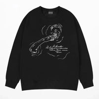 Smoking Portrait Graphic Hoodie — vista laterale