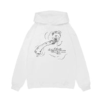 Smoking Portrait Graphic Hoodie — dettaglio del tessuto
