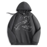 Smoking Portrait Graphic Hoodie — vista completa