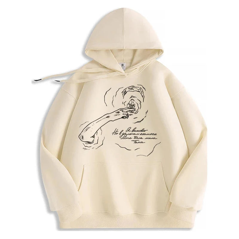 Smoking Portrait Graphic Hoodie — vista frontale