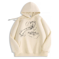 Smoking Portrait Graphic Hoodie — vista frontale