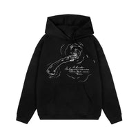 Smoking Portrait Graphic Hoodie — vista posteriore