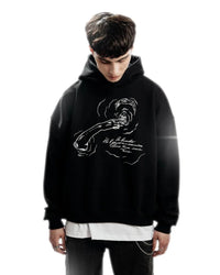 Smoking Portrait Graphic Hoodie — dettaglio della stampa