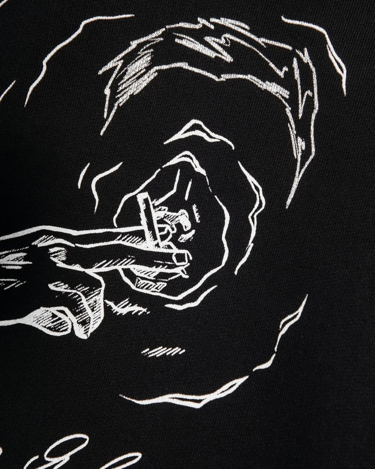 Smoking Portrait Graphic Hoodie — vista completa