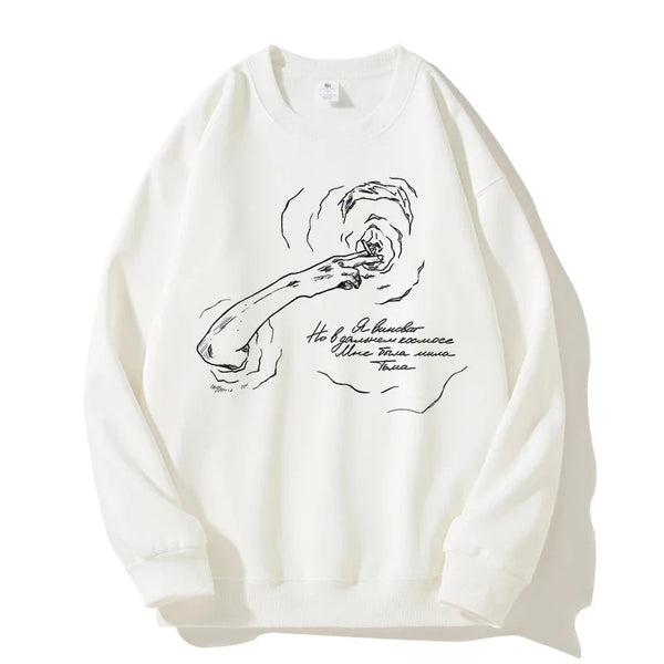 Smoking Portrait Graphic Hoodie — vista frontale
