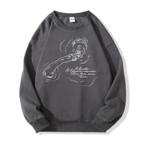 Smoking Portrait Graphic Hoodie — vista posteriore