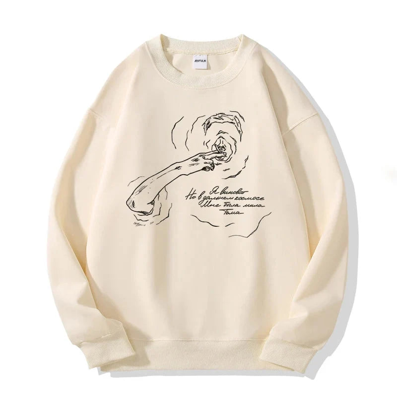 Smoking Portrait Graphic Hoodie — dettaglio