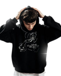 Smoking Portrait Graphic Hoodie — dettaglio