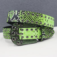 Snakeskin Studded Big Buckle Belt — in alternativa