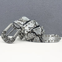 Snakeskin Studded Big Buckle Belt — vista completa