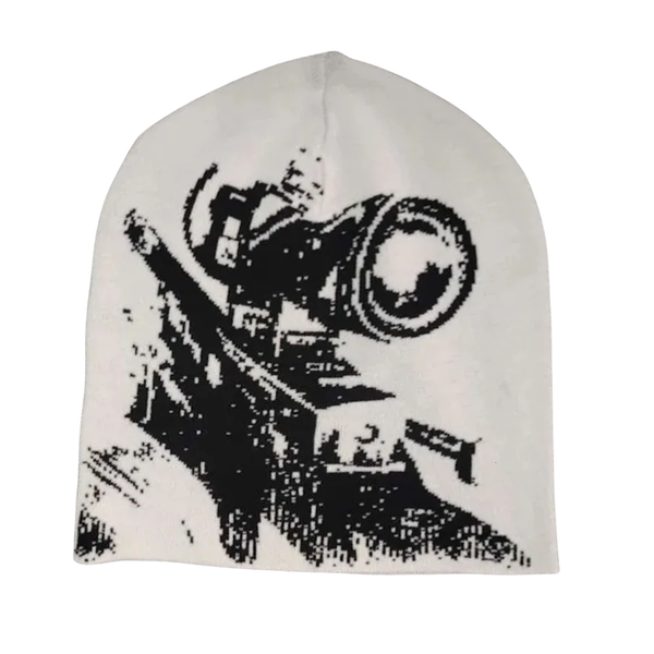Y2K Sniper Graphic Beanie