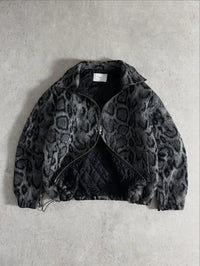 Snow Leopard Print Faux Fur Zip Up Jacket — in alternativa
