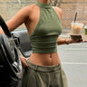 Y2K Solid Colour Sleeveless Backless Slim Halter Top