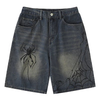 Spider Cobweb Graphic Jorts — vista frontale