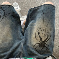 Spider Denim Jean Shorts Jorts — vista frontale