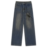 Spider Print Graphic Denim Jeans — vista frontale