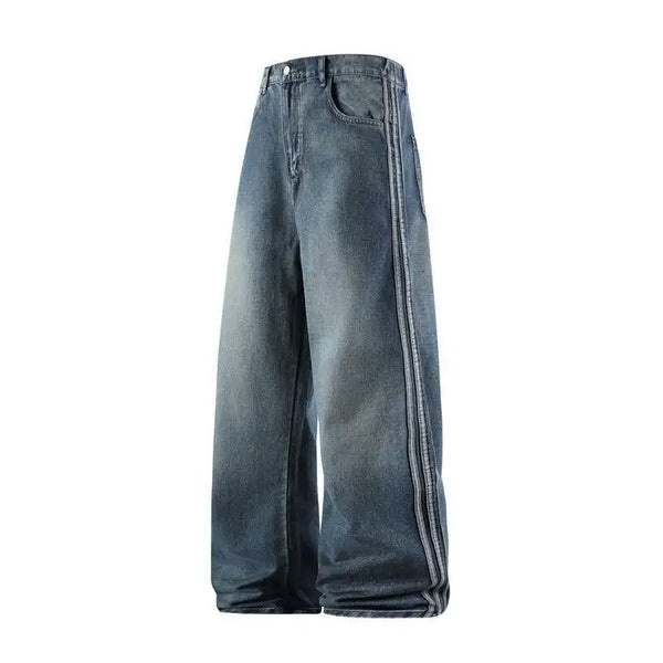 Y2K Spliced Baggy Denim Jeans