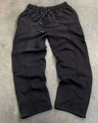 Spliced Straight Leg Sweatpants Jogger Trousers — vista frontale