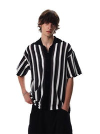 Spliced Striped Knitted Cardigan — dettaglio