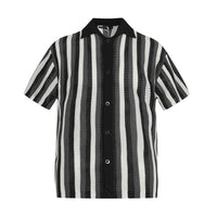 Spliced Striped Knitted Cardigan — vista frontale