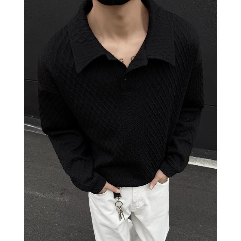 Spring Lapel Kitted Jumper Sweater — vista frontale