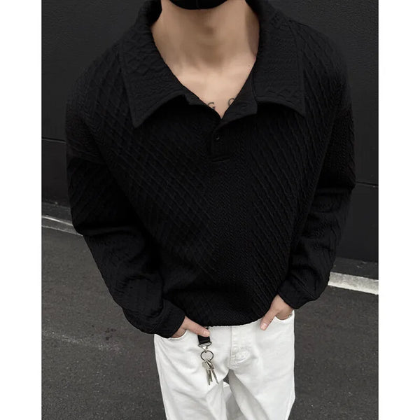 Spring Lapel Kitted Jumper Sweater — vista frontale