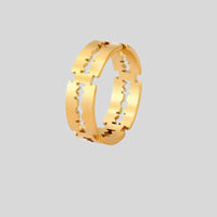 Stainless Steel Blade Ring — vista frontale