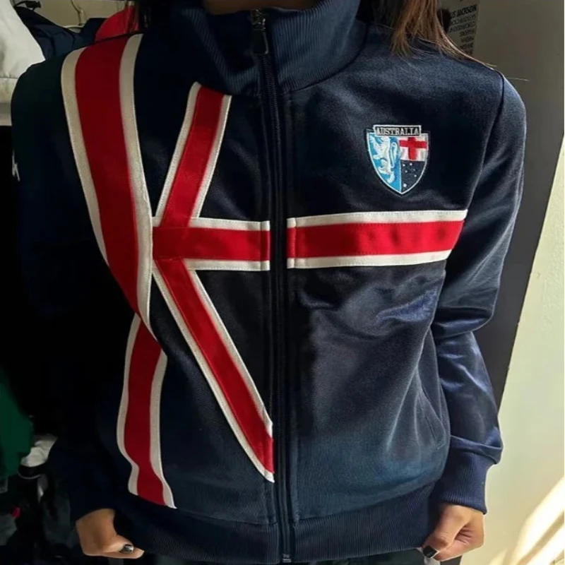 Stand Neck Union Jack et Zip Up — vista posteriore