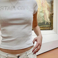 Star Girl Rhinestones Crop Top — vista posteriore