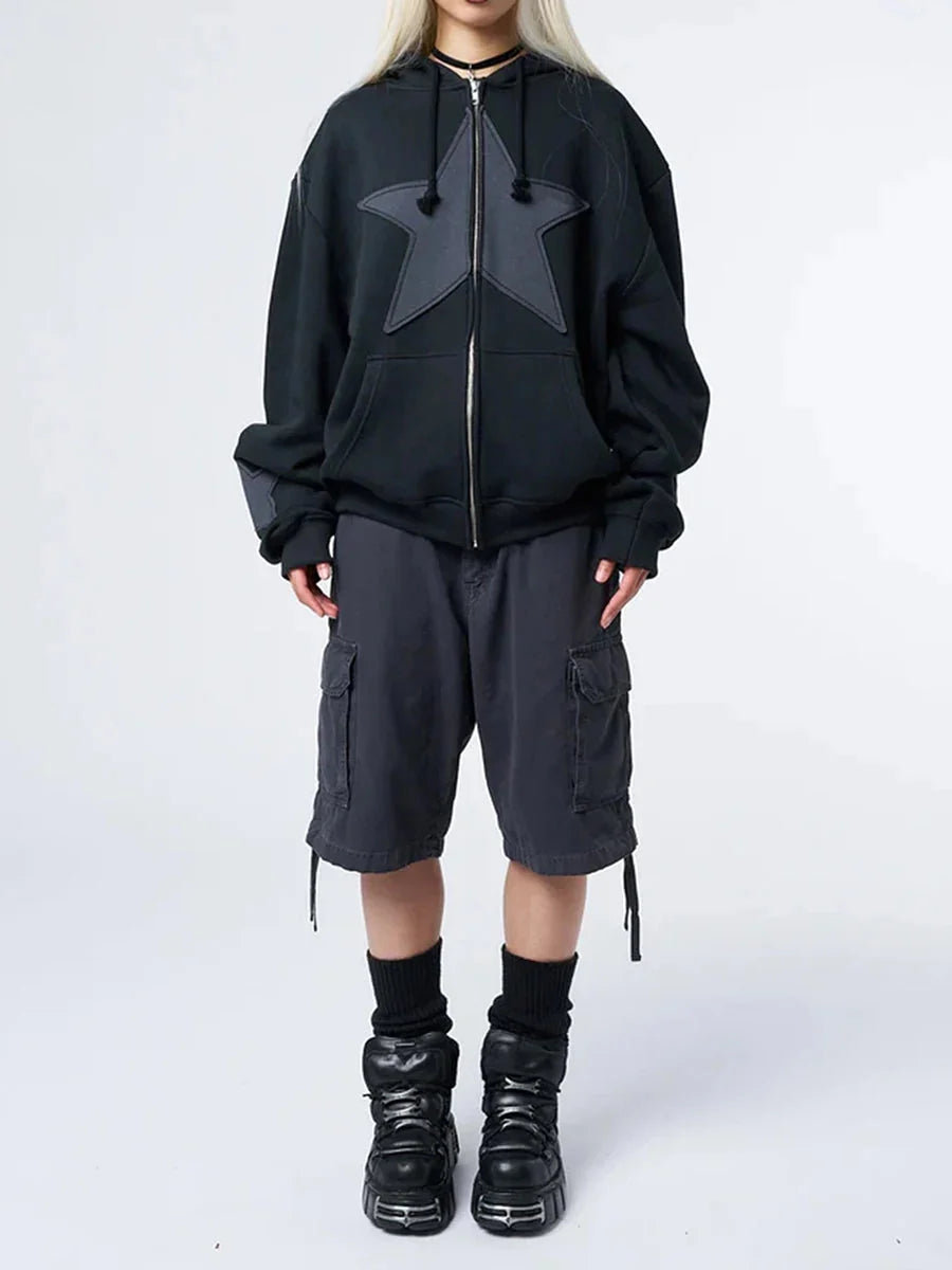 Star Print Baggy Hoodie — vista completa