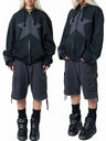 Y2K Star Print Baggy Hoodie