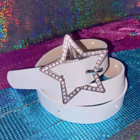 Star Sparkle Buckle Faux Leather Belt — vista posteriore
