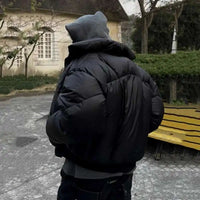 Star Zipper Padded Puffer Jacket Coat — dettaglio della stampa