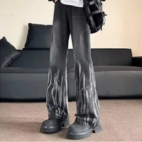 Sticks Washed Denim Black Flared Jeans — dettaglio