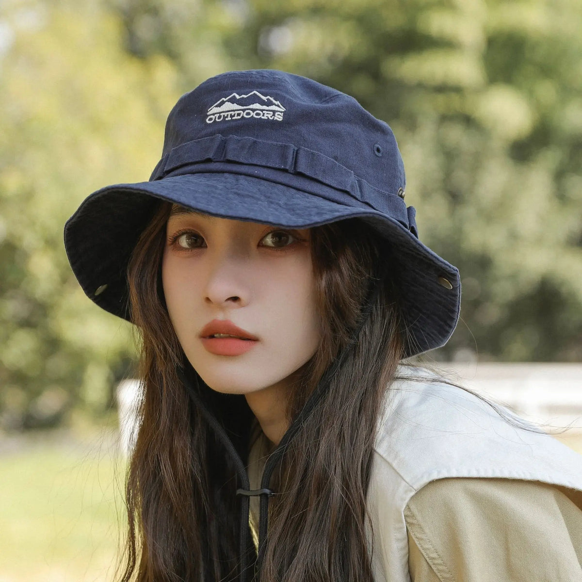 Stone Washed Safari Bucket Hat — vista frontale