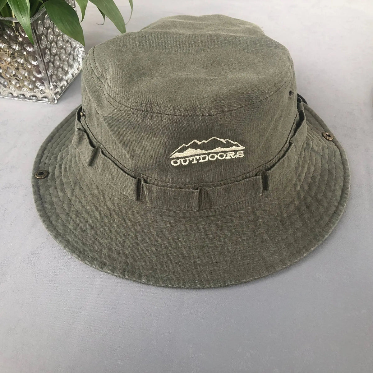 Stone Washed Safari Bucket Hat — vista posteriore