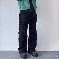 Straight Leg Baggy Cargo Trousers — vista laterale