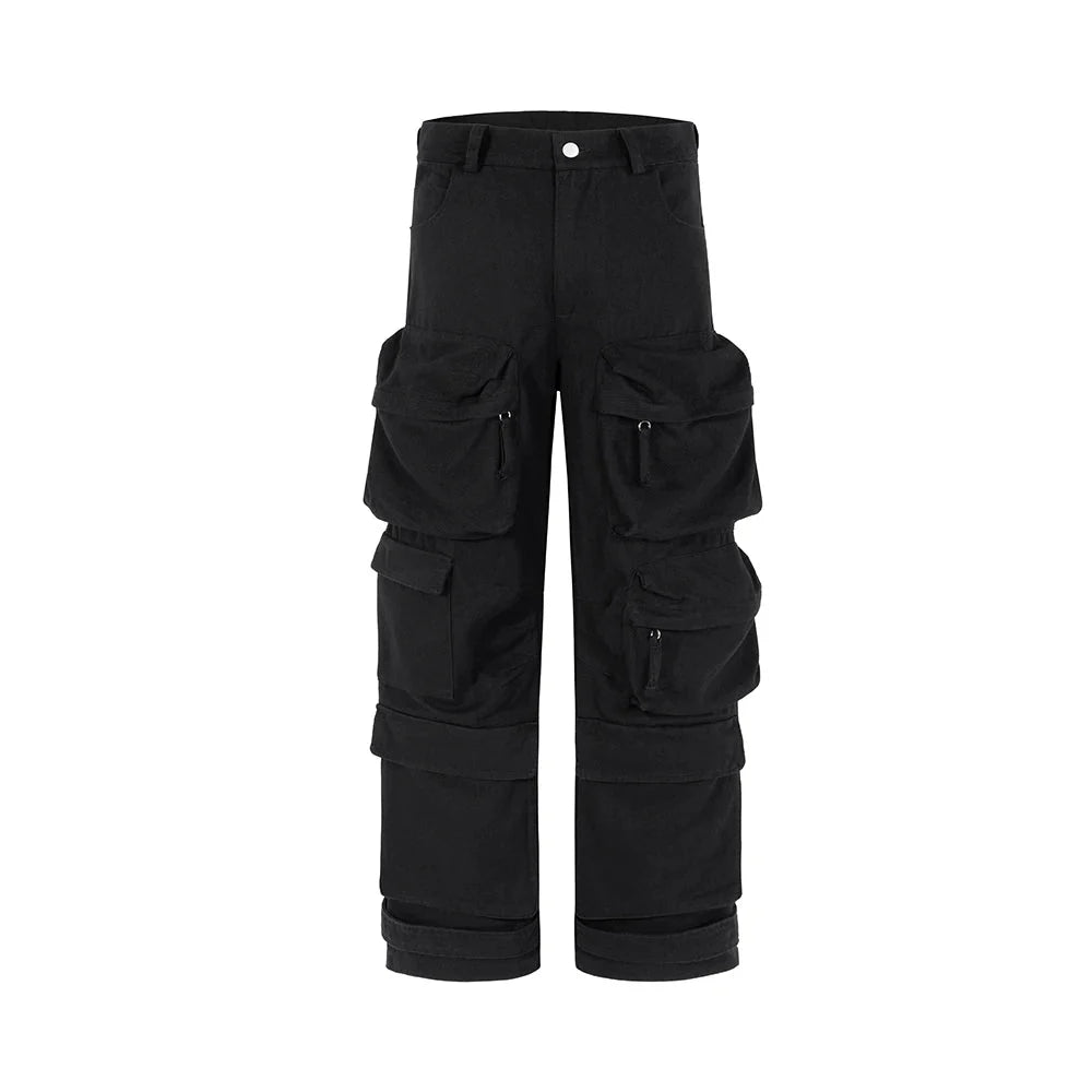 Straight Leg Baggy Cargo Trousers — vista frontale