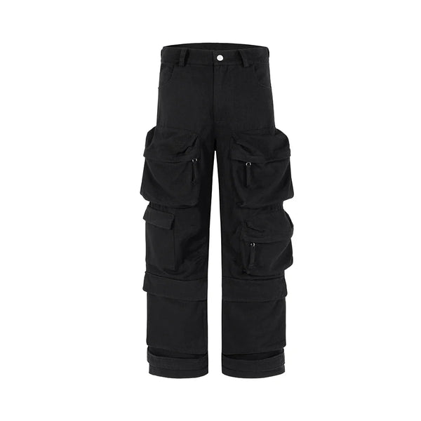 Straight Leg Baggy Cargo Trousers — vista frontale