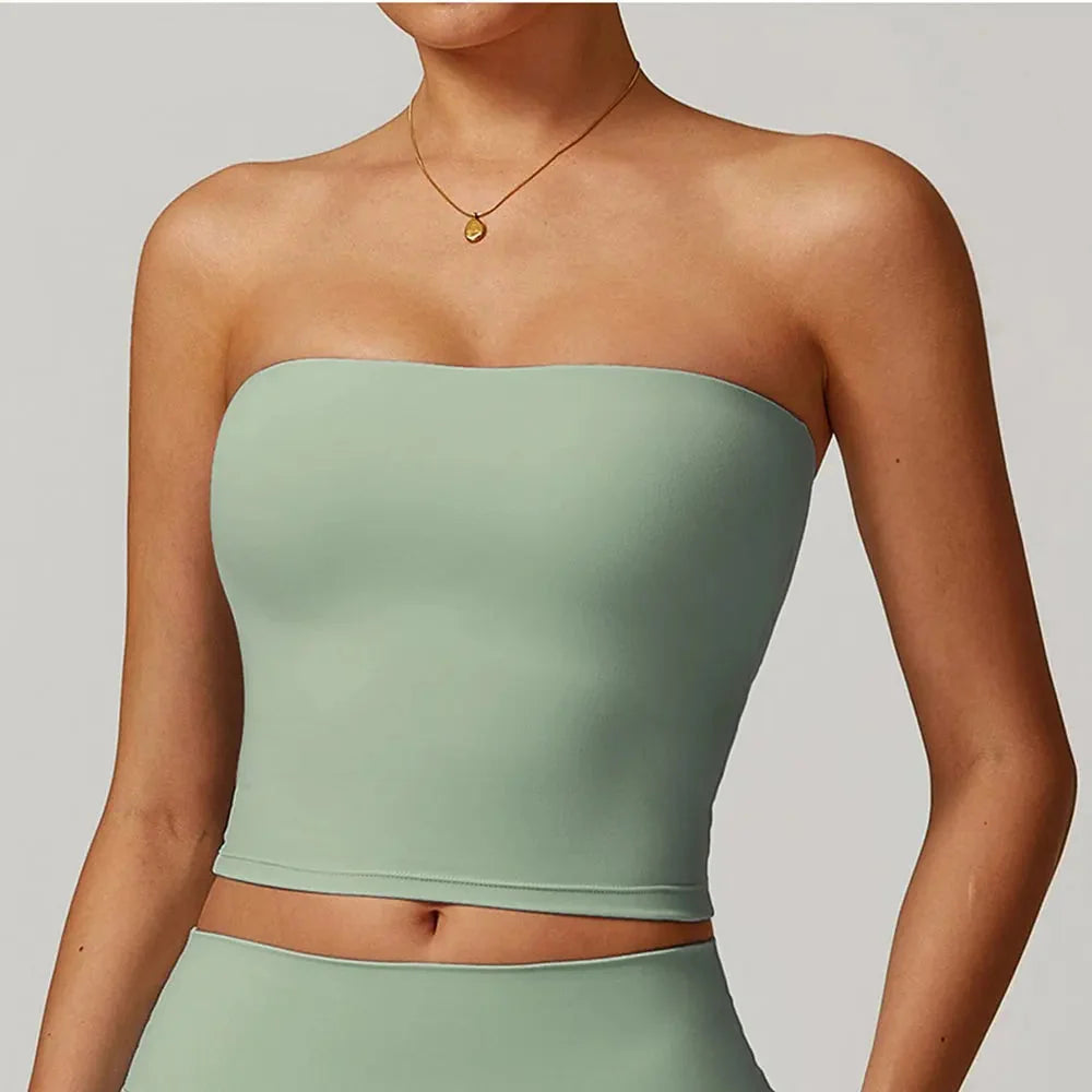 Strapless Yoga Bandeau Tube Top — vista laterale