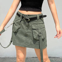 Strappy Green Cargo Mini Skirt — in alternativa