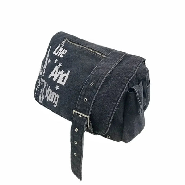 Street Graphic Messenger Bag Handbag — vista frontale