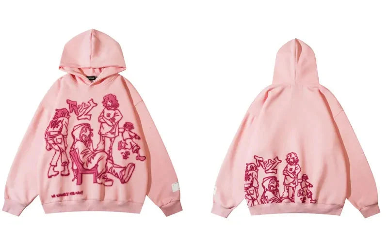 Streetwear Cartoon Hoodie — vista posteriore