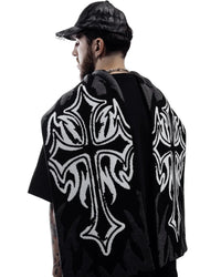 Streetwear Graphic Design Shawl Scarf — dettaglio della stampa