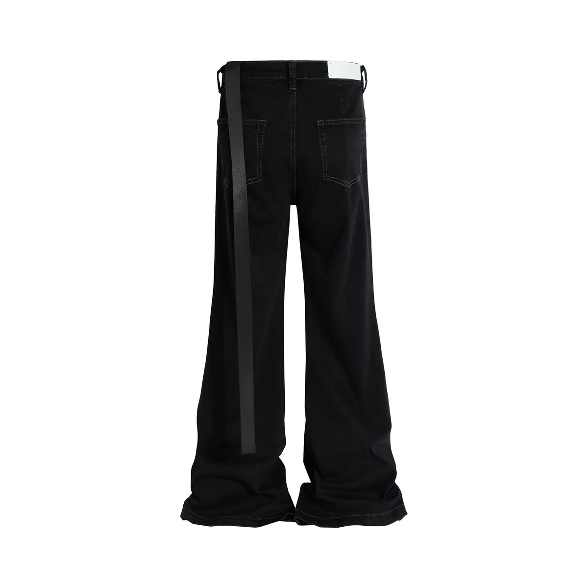 Stretch Baggy Black Flared Jeans — vista laterale